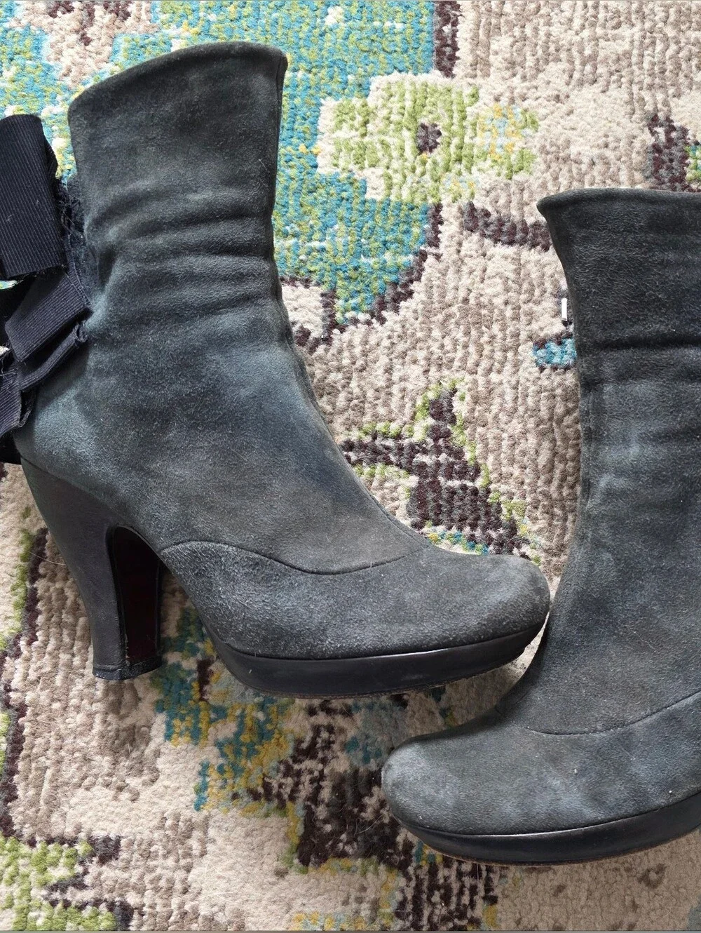 Chie Mihara Black Suede Ankle Booties
